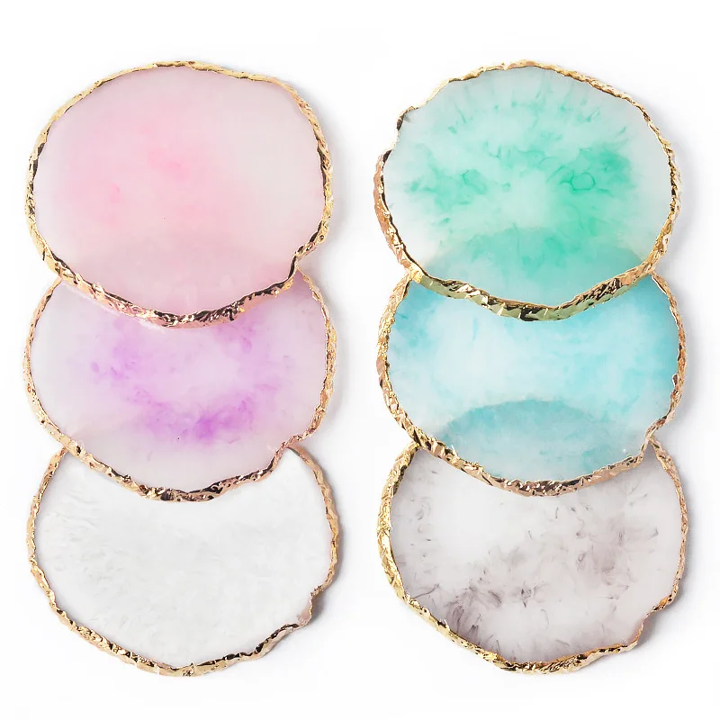 Natural Resin Stone Luxury Nail Art Palette Mix Color Drawing Pallet Gel Polish Display False Nail Tips Shelf DIY Manicure Tools 2
