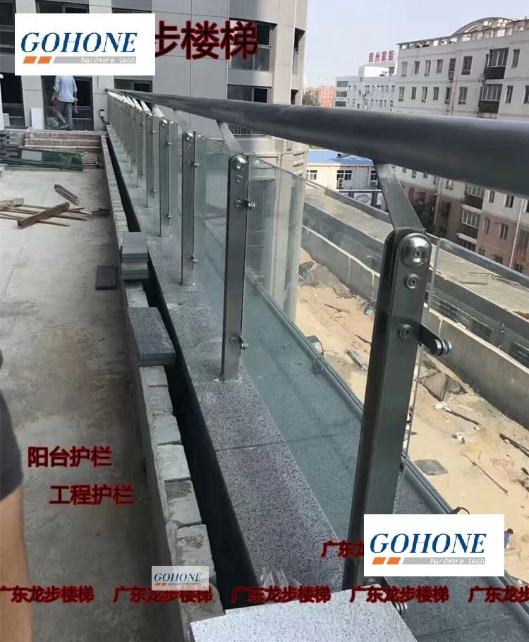 Metal Project Glass Railing Square Fascia Post Floor Mount Newel Post