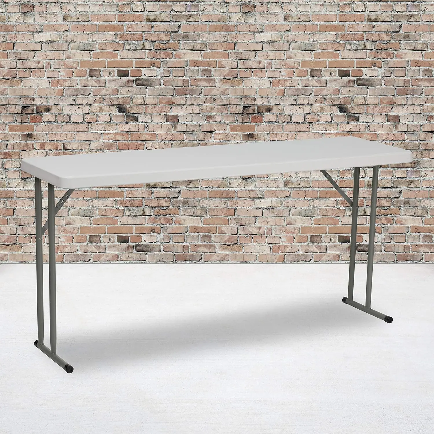 

5-Foot Rectangle Granite White Plastic Folding Training/Seminar Table