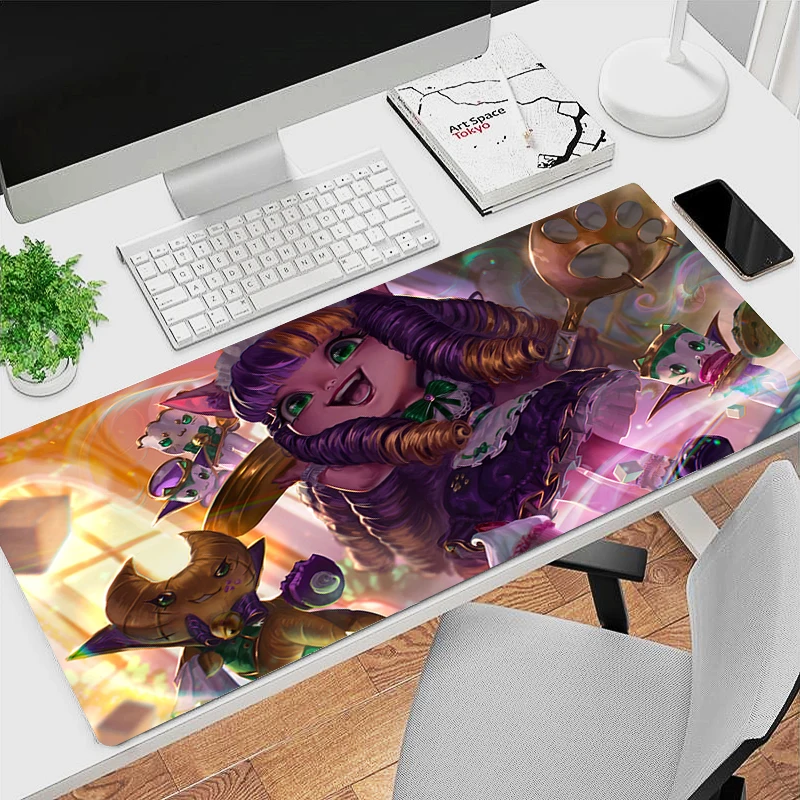 League of Legends Mouse Pad Kawaii Lulu Desk Mat PC Gaming Accessories Cute Keyboard Pad Anime Gamer Cabinet Mousepad XXL Carpet