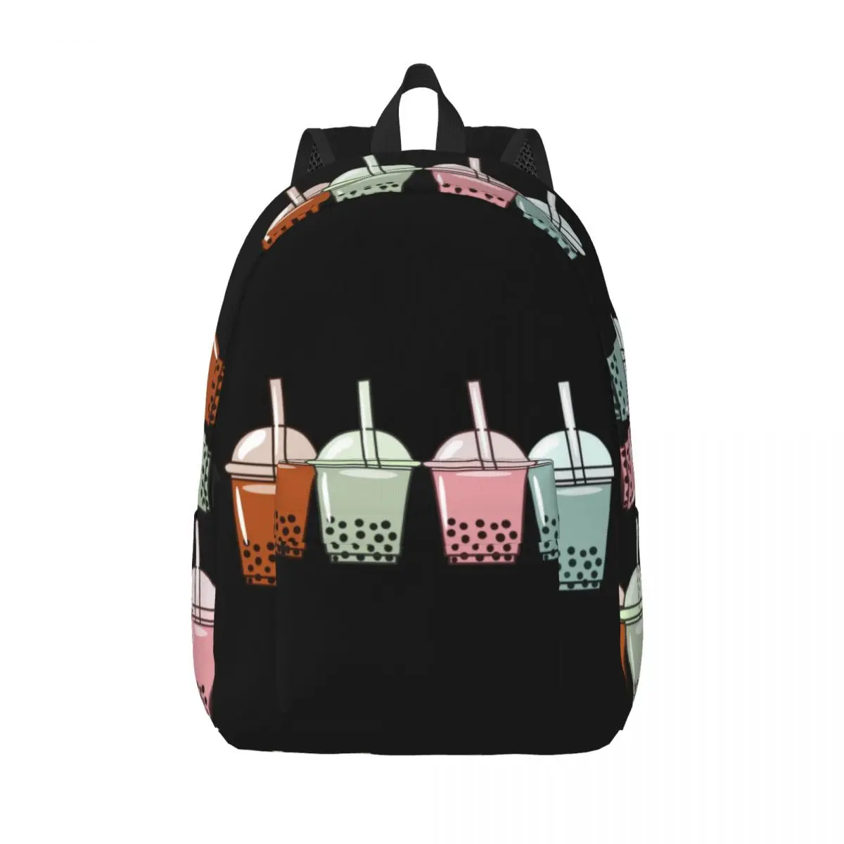 

Bubble Tea Cartoon Backpack Female Drink Sweet Large Backpacks Polyester Casual High School Bags Cycling Design Rucksack