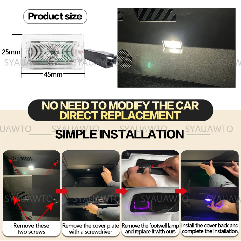 LED Atmosphere Lamp Car Footwell Light Interior Decoration For TESLA Model 3 Y S X