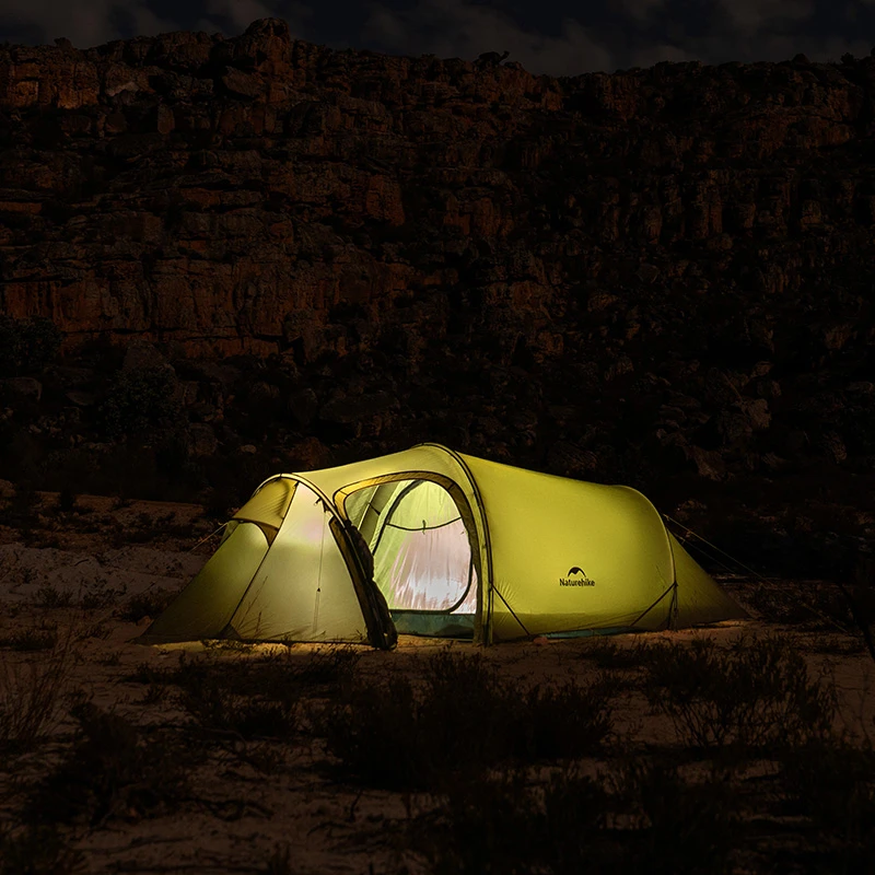 Naturehike Opalus 15D Silicone Tunnel Tent 4 season Outdoor 2-3 Persons Ultralight portable Camping Tent Silicone Fabric Hiking
