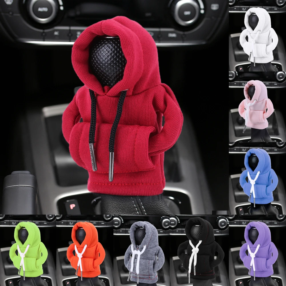 2pcs Car Gear Shift Cover Hoodie Car Gear Shift Cover Mini Hoodie