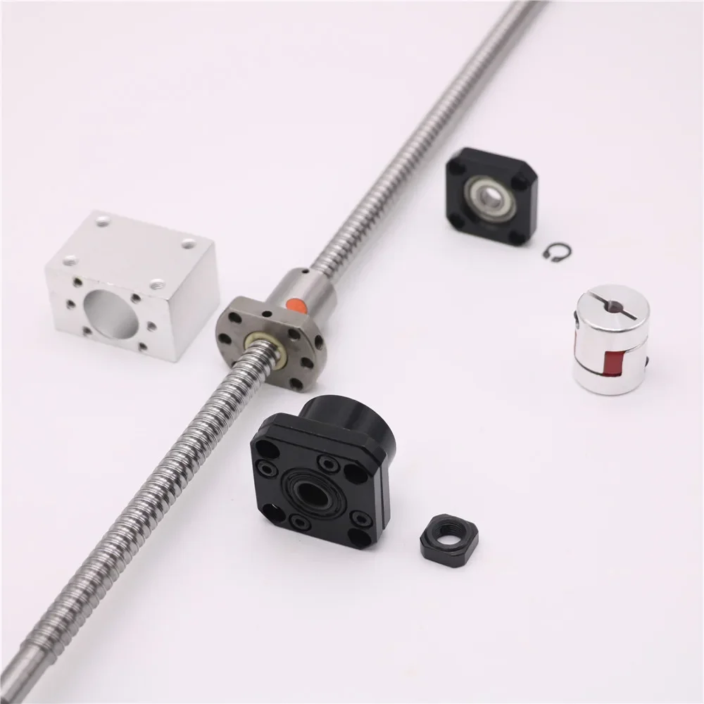 SFU1605 볼 스크류 선형 세트 C7 볼 너트 하우징 FK12 FF12 CNC 기계 부품 용 고정 플로트 엔드 서포트 플럼 커플 링, 볼 스크류 리니어 세트 FK12