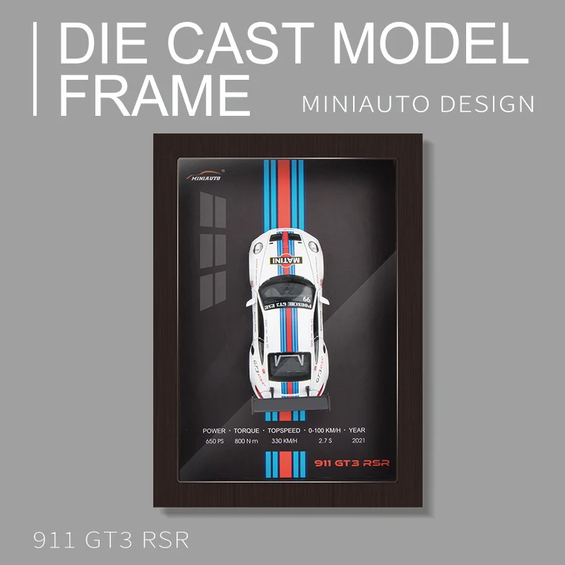 1:32 Photo Frame Version Alloy Metal Sports Car Model Simulation 3D Racing Car Hanging Painting Collection Kids Gifts Decoration 3