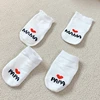 2Pairs Newborn Baby Girls Boys Socks White Cute Love MAMA PAPA  Bebe Cotton Socks Gift Toddler Crew Socks Pack Design 5