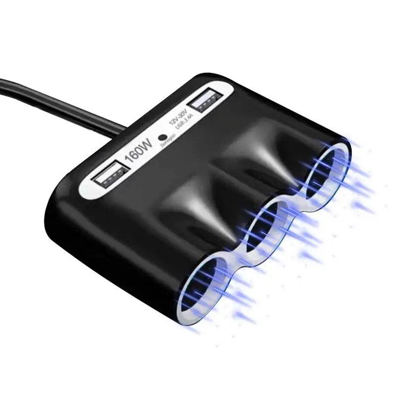 

Car Charger USB Cellphone Automobile Chargers USB Car Adapter With Smart Chip And Multidimensional Extension For Cell Phone Car