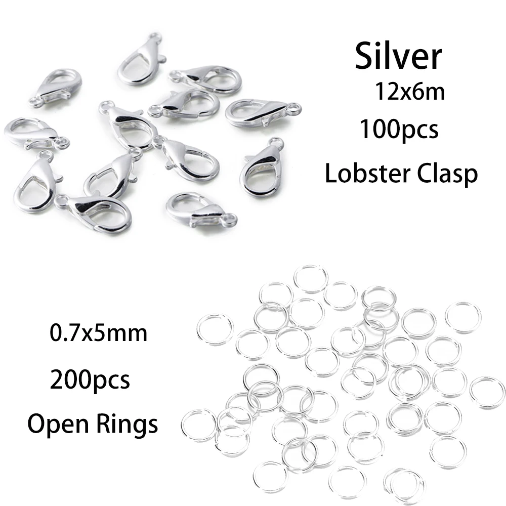 Vibrant Jewelry Making Kit: 300-Piece Ring and Clasp Set for Creative DIY Projects