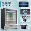 Beverage Refrigerator, 180 Can Built-in Beverage Cooler, Under Counter Beer Fridge with Glass Door for Soda, Water 5