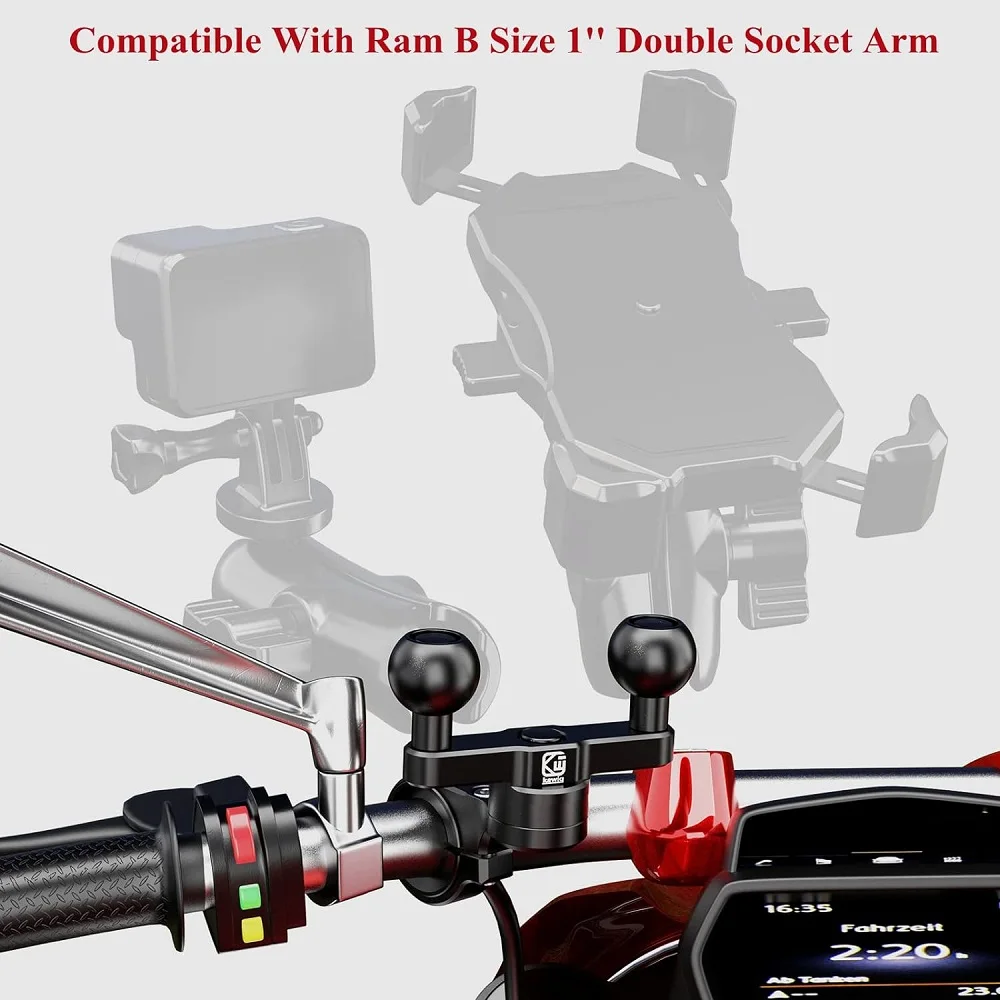 38 cm Buigbare Arm Extension Pole 25mm (1 inch) Ball