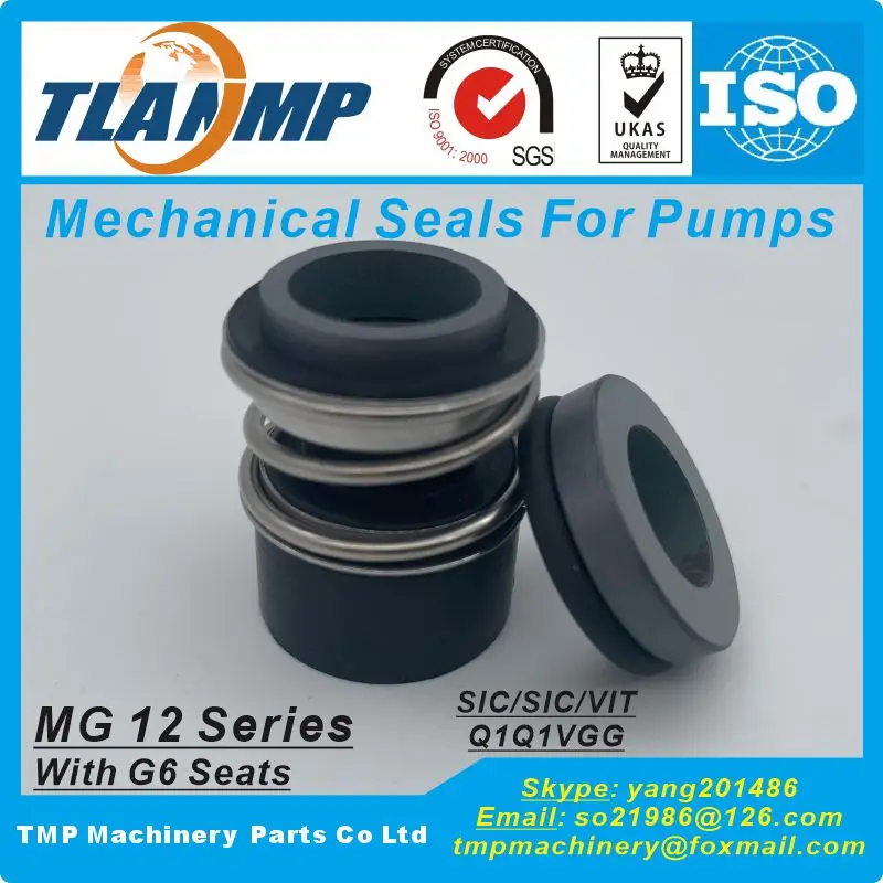 MG12/28-Z, MG12/28-G6, MG12/28-G60 Q1Q1VGG Rubber Bellow Mechanical Seals for Pumps (Material:SiC/SiC/VIT)