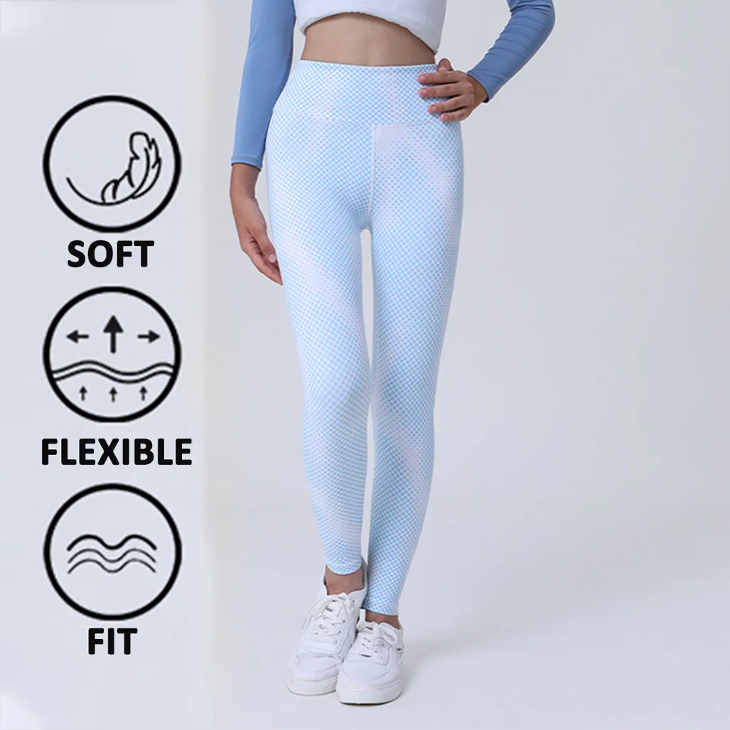Flower Star Girls Yoga Leggings Dance Skate High Elasticity Children Sports Pants Breathable Fitness Printed Animal Tights