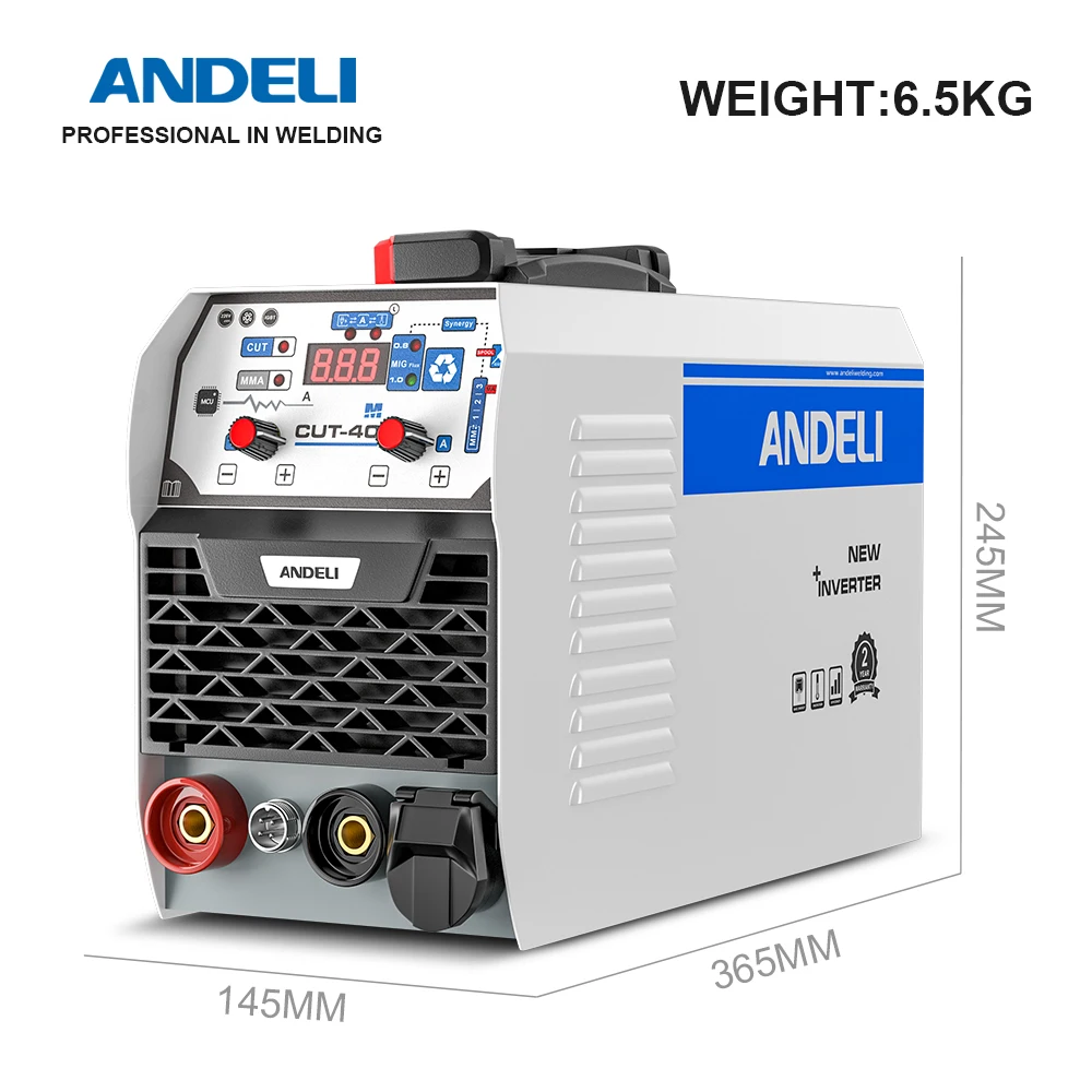 ANDELI Semi-Automatic MIG Welding Machine MCUT-50/40 220V MIG/MAG/CUT/MMA/Flux Welding 4 in 1MIG Welder Plasma Cutting Machine