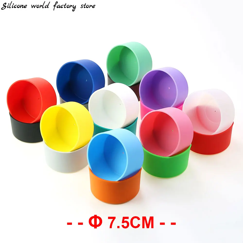 

12oz-24oz 7.5CM Silicone Cup Bottom Cover 75MM Anti Slip Bottom Ring Coaster Sleeve Sheath Wear-resistant Heat Insulation