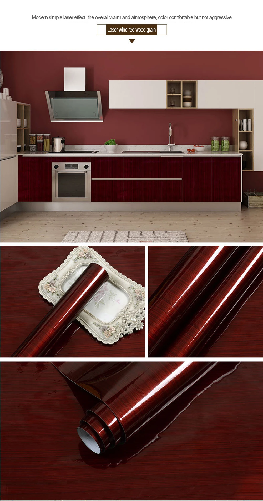 Papel de parede auto-adesivo para cozinha, Laser