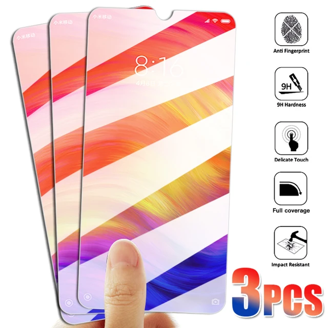 For Xiaomi Redmi 9 9A 9C Clear Tempered Glass Screen Protector Film Cover 3  Pcs