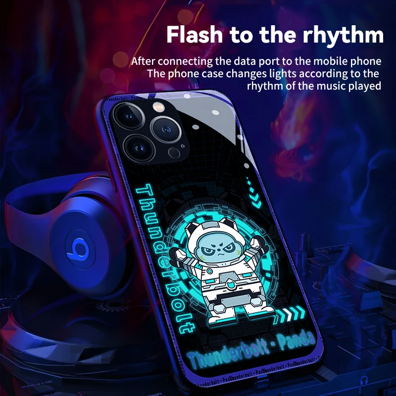 

New Panda Intelligent Voice Controlled Luminous Call Reminder Phone Case For HUAWEI P50 PRO P50e P40 P30 More Shells