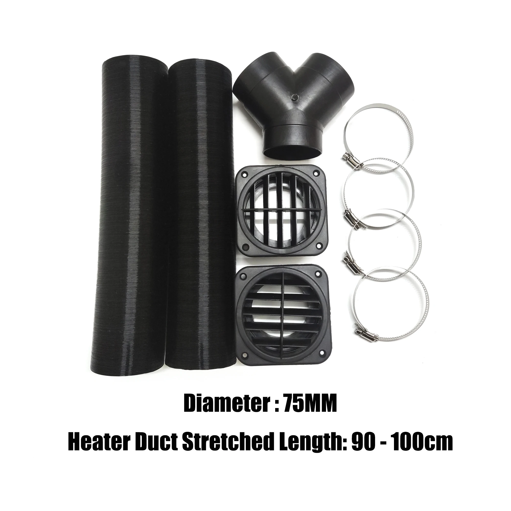UECAJY(小さな店) 4 個 75 ミリメートルバルブフラップ調整可能なエアディーゼルヒーターベントダクト T 分岐スプリッタパ 60  ミリメートル 75 ミリメートルバルブフラップ調整可能な空気ディーゼルヒーターベントダクト分岐スプリッタパイプジョイナーコネクタ車の ... 車用排気管 60 ミリメートル 75 ミリメートルバルブフラップ調整可能なエアディーゼルヒーターベントダクト分岐スプリッター排気管出