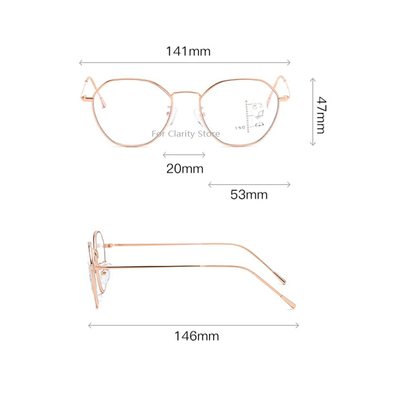 Rosegold Anti-blue Progressive Multifocal Reading Glasses Women Smart Zoom Elderly Eyewear Men Protable Presbyopic Glasses 6