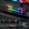 Redragon GS817 RGB 2.0 Channel Stereo Speakers Touch-Control Bluetooth 5.3 & 3.5mm AUX Inputs Desktop Soundbar, Black 4
