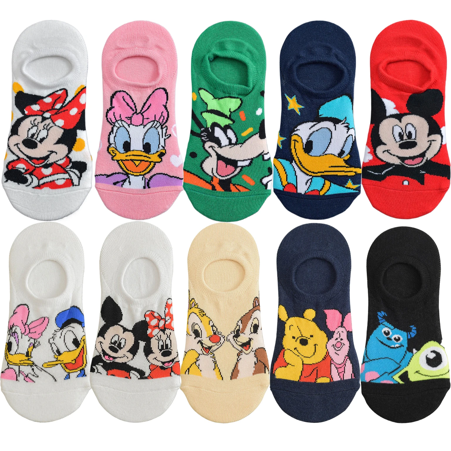 10pairs MINISO invisible short boat socks for men women anime movie gamers cartoon socks hip hop novelty funny sock