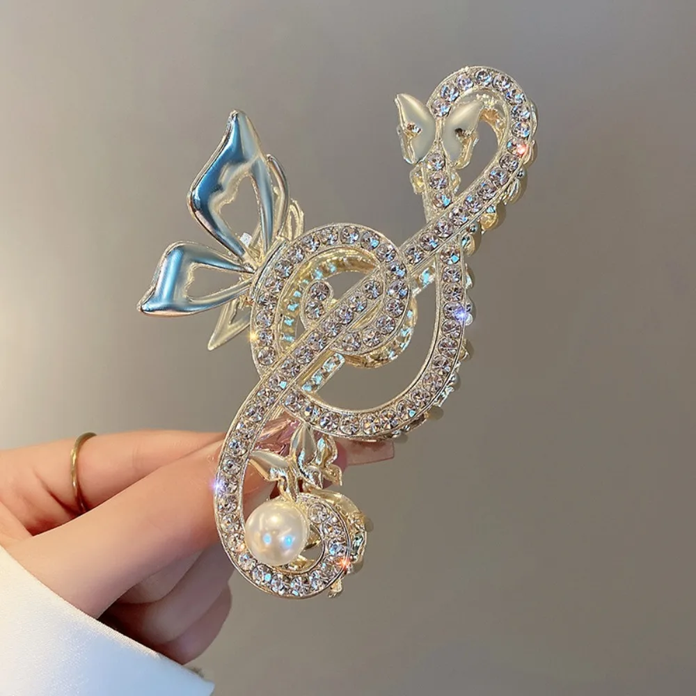 Rhinestone Music Note Hair Clip for Women Thick Hair Accessories