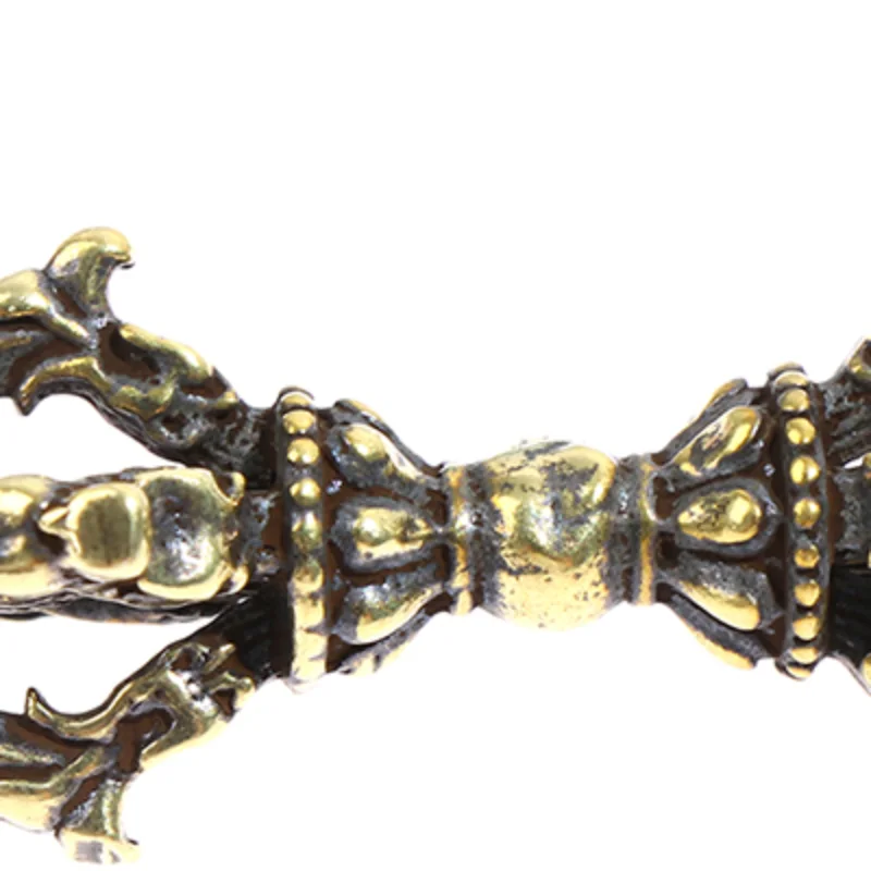 1pc Vintage Brass Tibetan Handcraft Buddhist Copper Five Shares Dorje Vajra Pestle Key Ornaments Home Desk Decoration