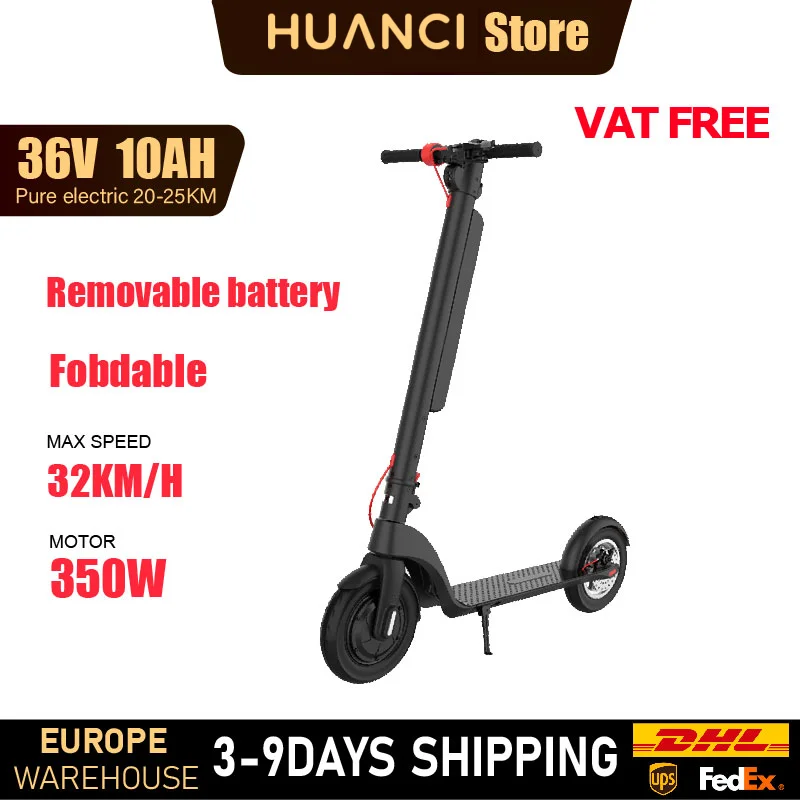HX X8 Powerful Electric Scooter Adult 350W 10AH 36V Electric Kick Scooter Foldable 10.0 inch Wheel Self-Balance E