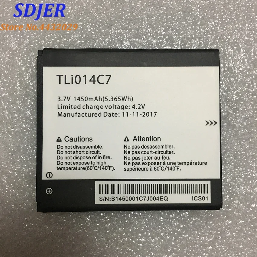 Высококачественный аккумулятор 3,7 V 1450mAh TLi014C7 для Alcatel OneTouch Pixi First 4024D 4024X 4,0