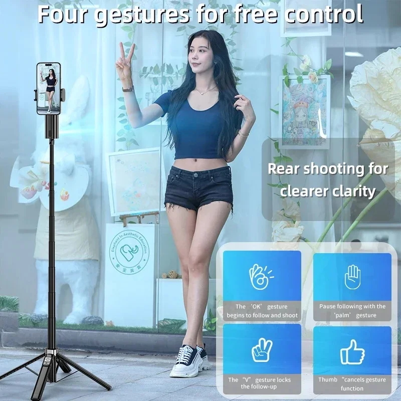 2025 Smartphone tripod phone tripod cell phone tripod Smartphone AI Follow up Face Tracking 360 Rotating Tripod