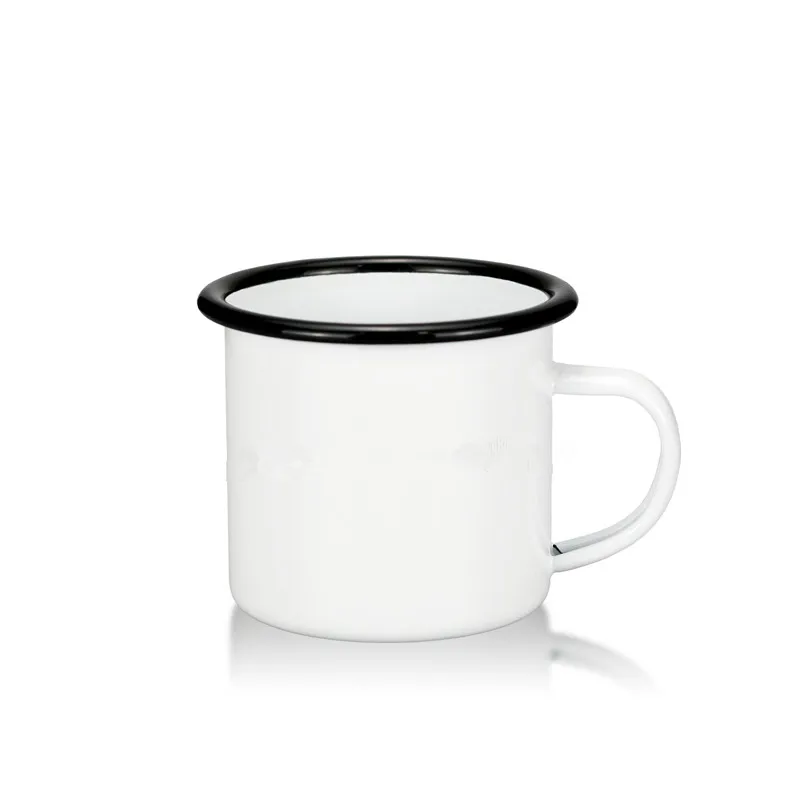 12oz Stainless Steel Camp Mug, White Enamel Dye Sublimation Blank