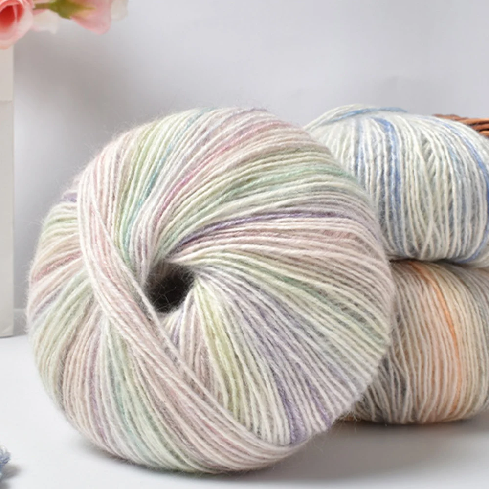 50g Milk Combed Cotton Yarn Space Dye Soft crochet yarn Baby Women DIY for knitting Wool Cheap Hand Knitting Crochet Sweater 2