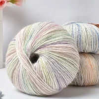 50g Milk Combed Cotton Yarn Space Dye Soft crochet yarn Baby Women DIY for knitting Wool Cheap Hand Knitting Crochet Sweater 2
