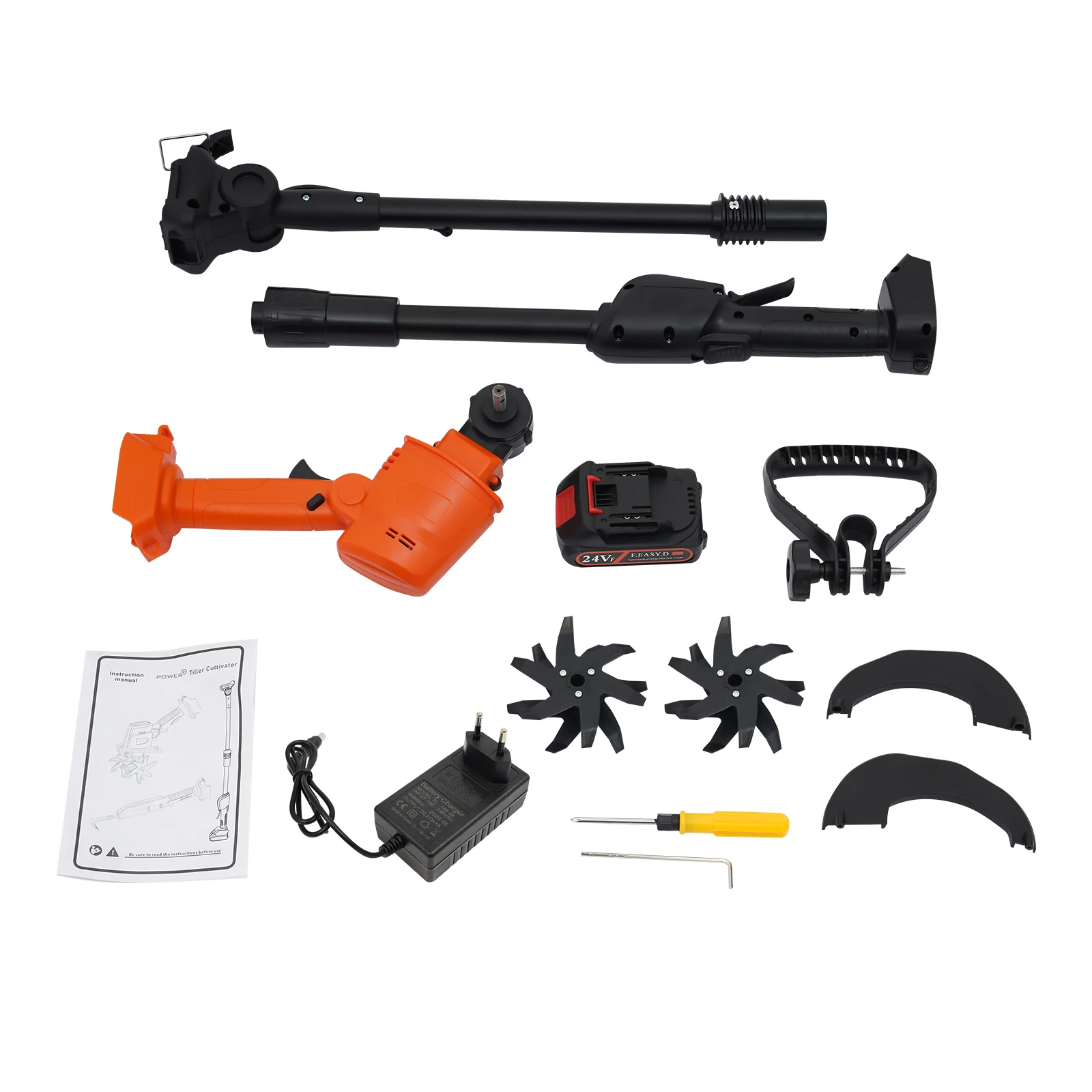 21V Akku-Gartenfräse - 235 U/min Elektrische Gartenfräse (3,94 Zoll Breite/Tiefe) für Bodenbearbeitung/Rasen – Detail 3