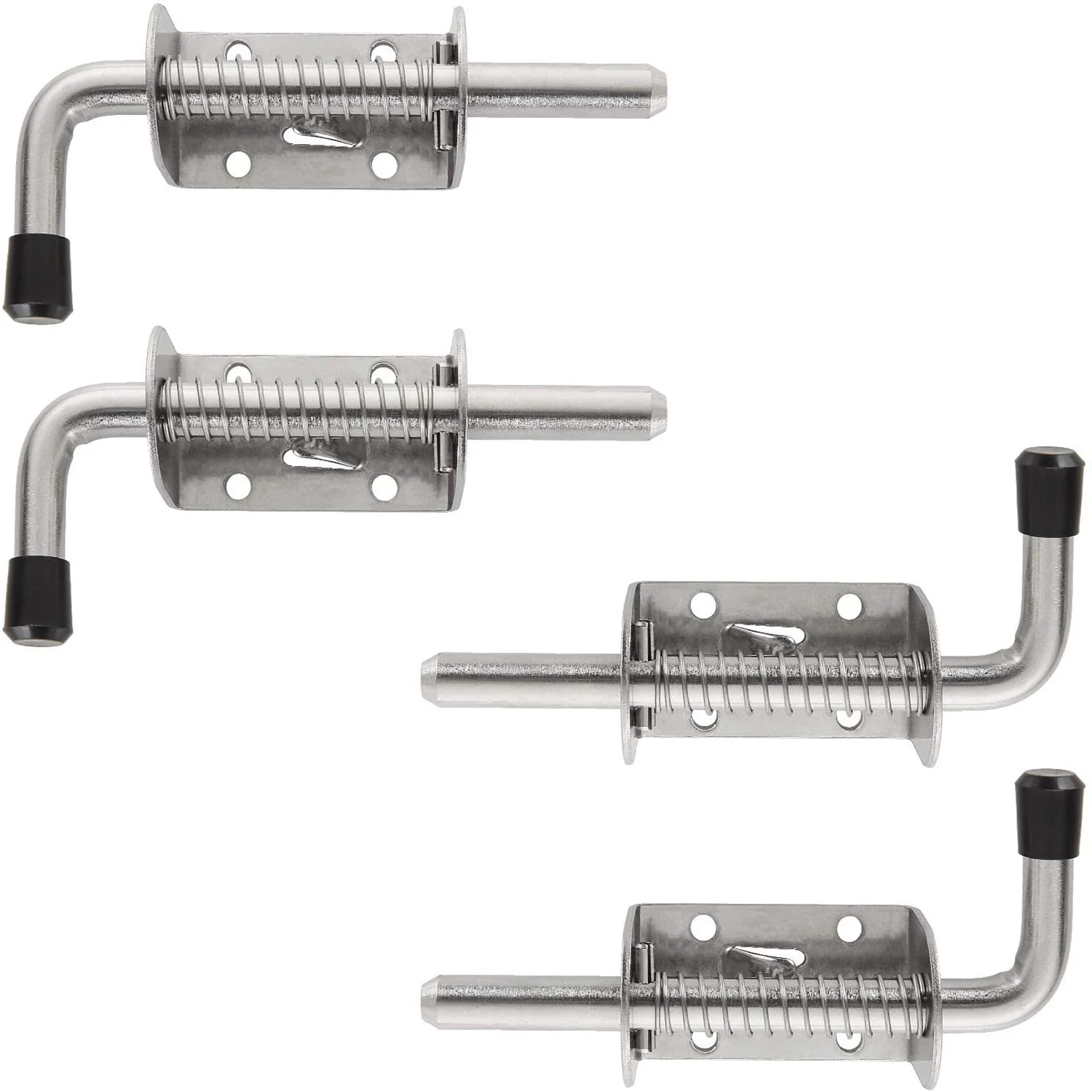 

4 Pack 5 Inch Spring Loaded Latch Pin 304 Stainless Steel Barrel Bolt Thickened 2mm Door Lock, Brushed Finished