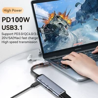 Type-C to USBC Female OTG 3.5mm Jack USB3.1 2.0 10Gbps PD100W Fast Charge Adapter HUB for Macbook iPad Samsung Steam Deck Switch 2