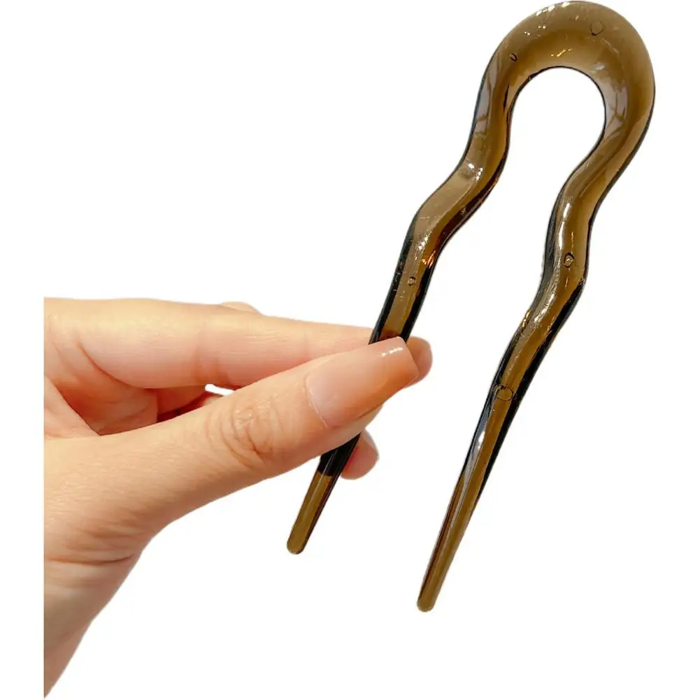 1 stücke U-Förmigen Haar Gabel Mode Schildpatt Acetat Haarnadel Einfache Mode Geometrische Design Kopfbedeckung Elegante Temperament – Detail 23