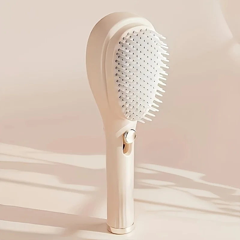 Rotating Anti-Static Hair Brush Detachable Telescopic Styling Comb with Plastic Bristles for All Hair Types Travel Home Use Gift