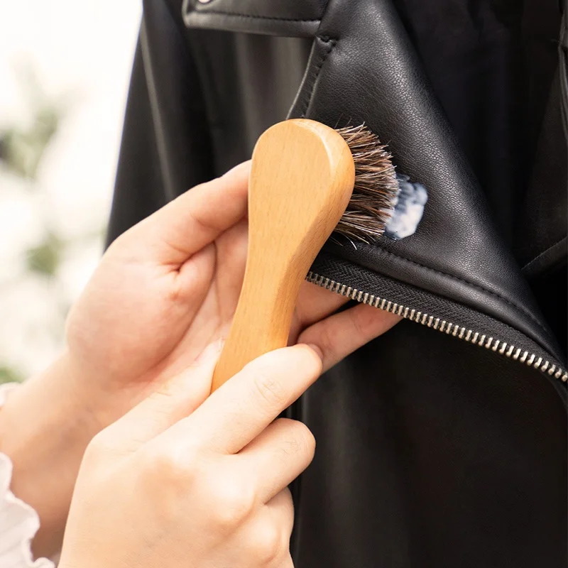 Mane hair shoe brush soft brush set shining mirroring professional home use horse hair Cleaning tools