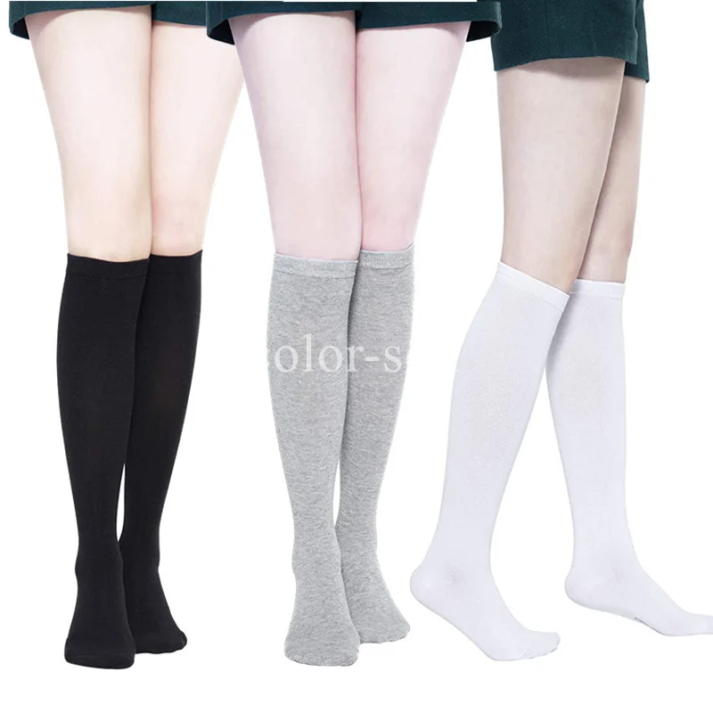 Compression Knee High Solid Color Soccer Socks for JK Woman soccer socks
