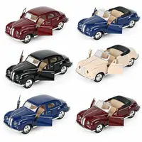 1:32 Alloy Diecast Cabriolet Vintage Car Model Classic Pull Back Car Miniature Vehicle Replica For Collection Decorate Gifts kid 1