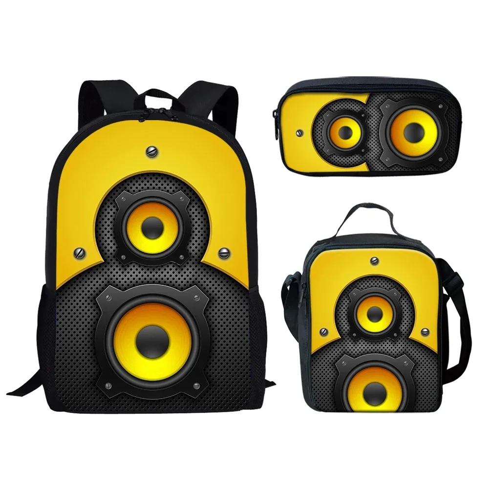 Harajuku Popular Audio Speaker Pattern Backpack, Student School Backpacks, Laptop Backpack, Lunch Bag, Pencil Case, 3D Print,