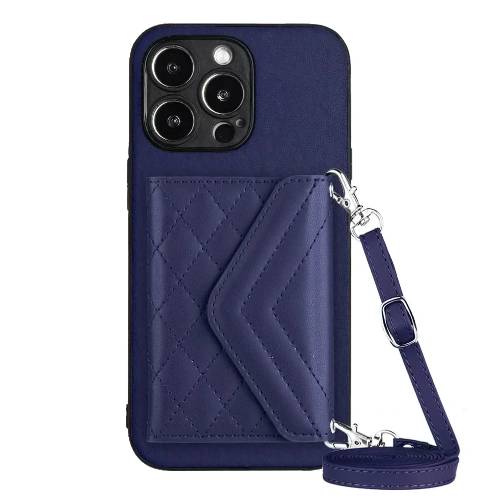 Crossbody Strap Wallet Phone Case with Enhanced Protection