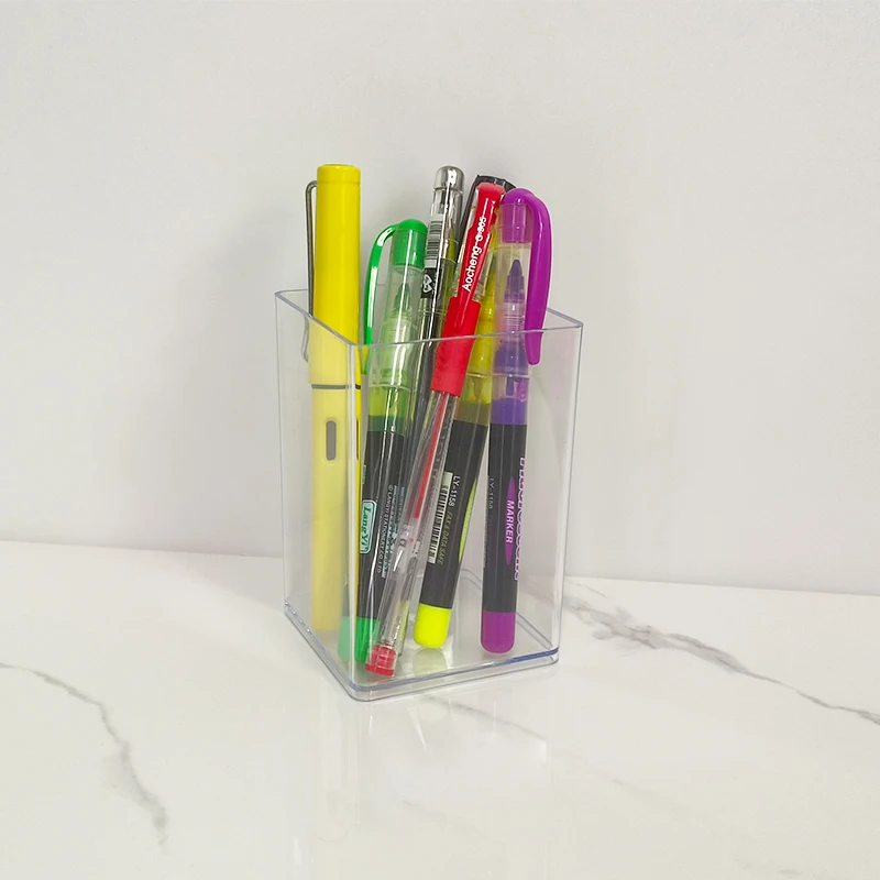 Transparent pen holder stationery storage desktop pen holder pencil eraser storage box pen holder desk organizer pen and brush holder