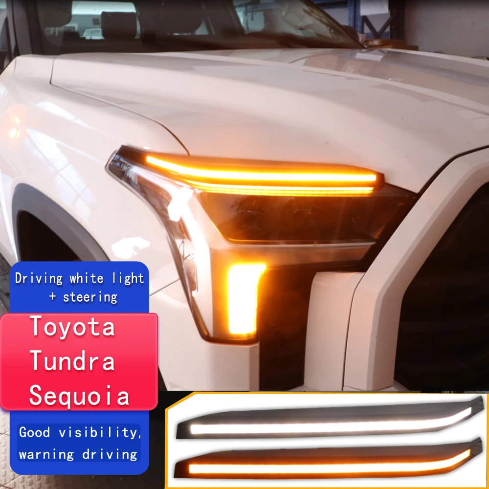 Lámpara de luz diurna para Toyota Tundra Sequoia 2022 2023, faro LED