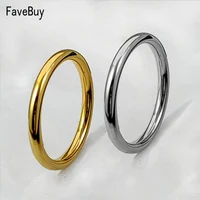 1.5/2.5/2mm Rounded Thin Rings for women stainless steel Gold Silver Color Stackable Circle minimalist Jewelry Size 5 6 7 8 9 10 1