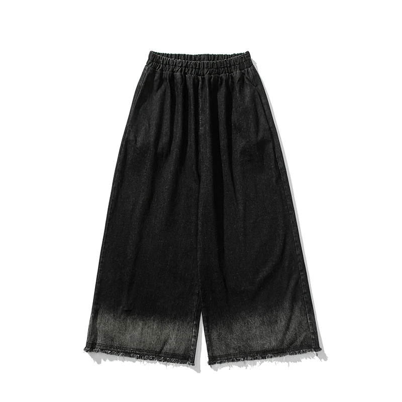 Autumn Winter Men's Denim Wide Leg Pants Hip Hop Loose Straight Jeans Casual Trouser Streetwear Plus Size denim pants denim trousers