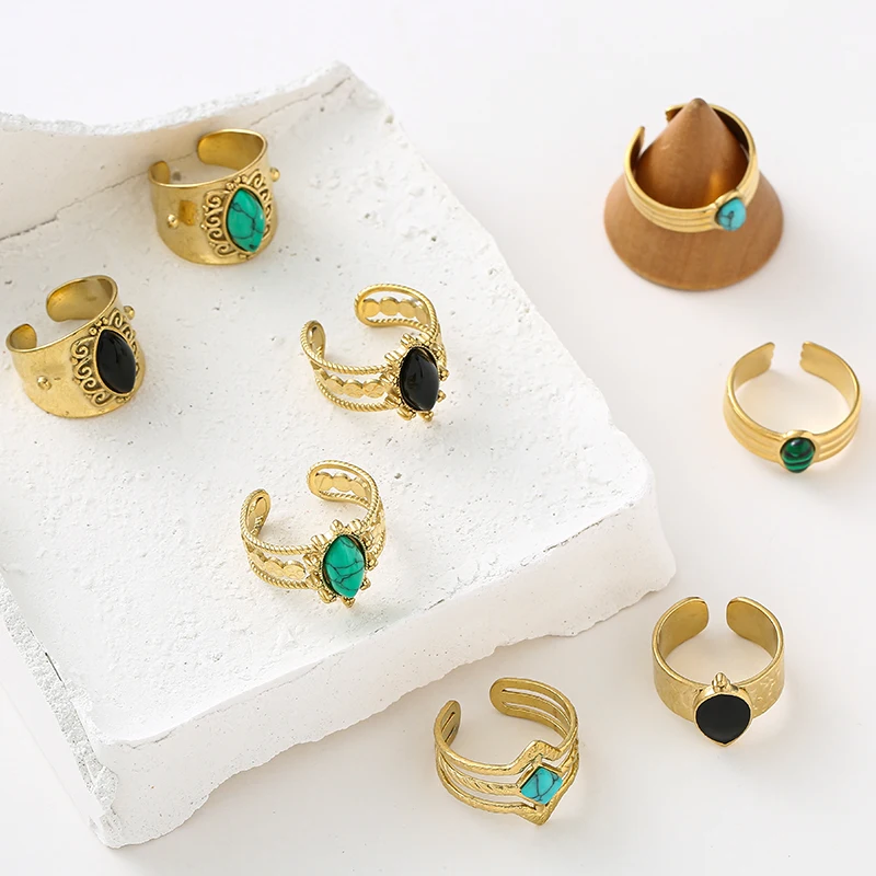 Stainless Steel Turquoise Jewelry Turquoise Stainless Steel Rings