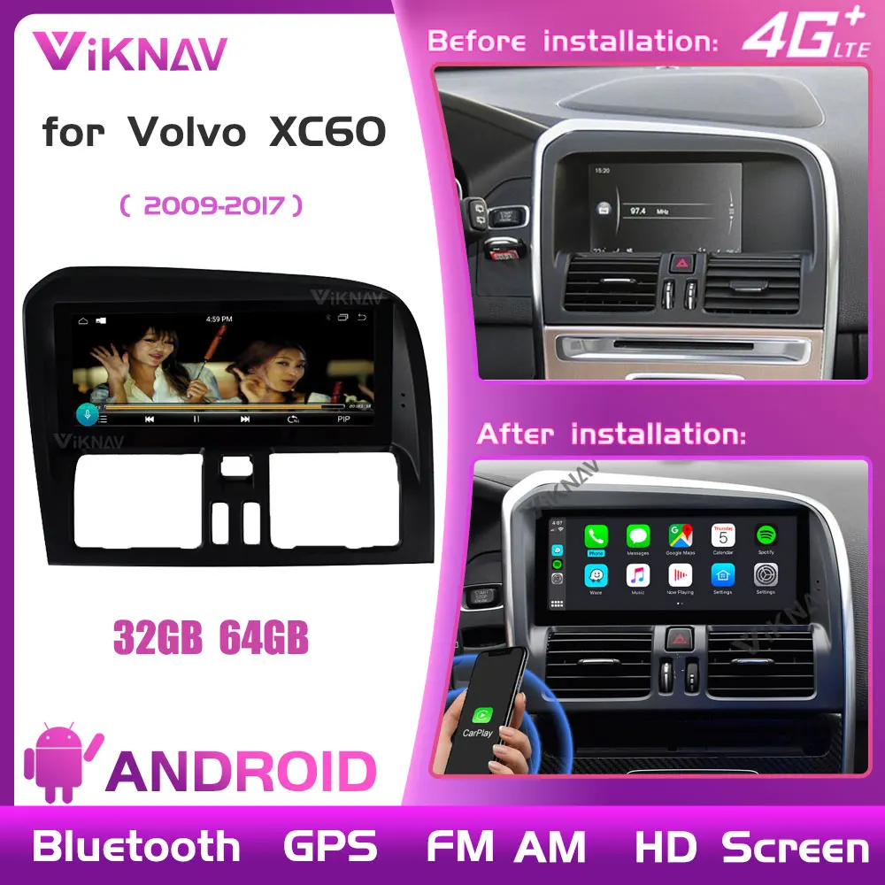 

Android Car Radio Screen for Volvo XC60 2009-2017 car DVD player radio multimedia player car stereo autoradio 2din carplay